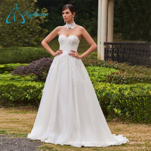 A-Line Sweetheart White Simples e elegantes vestidos de casamento baratos